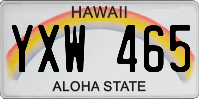 HI license plate YXW465