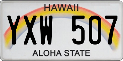 HI license plate YXW507