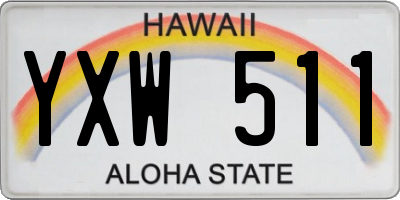 HI license plate YXW511