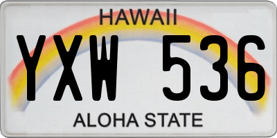 HI license plate YXW536