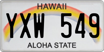 HI license plate YXW549