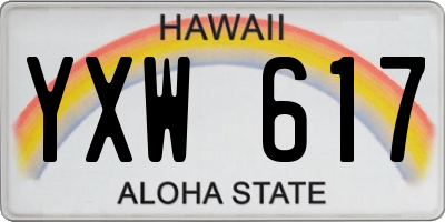 HI license plate YXW617