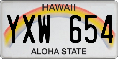 HI license plate YXW654