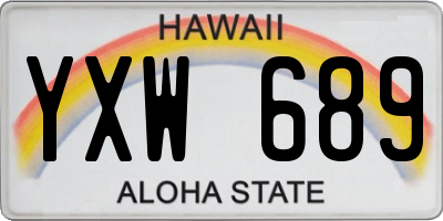 HI license plate YXW689