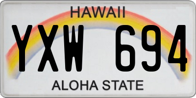 HI license plate YXW694