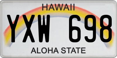 HI license plate YXW698