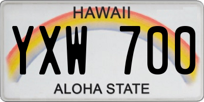 HI license plate YXW700