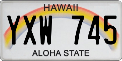 HI license plate YXW745