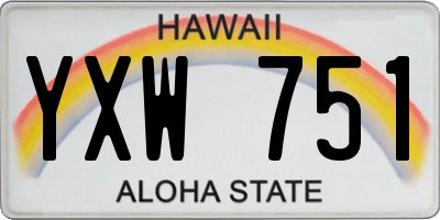 HI license plate YXW751