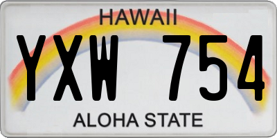 HI license plate YXW754