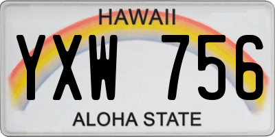 HI license plate YXW756