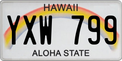 HI license plate YXW799