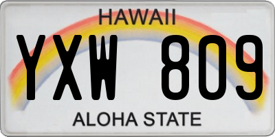 HI license plate YXW809
