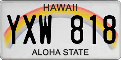 HI license plate YXW818