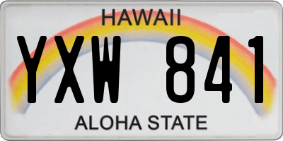 HI license plate YXW841