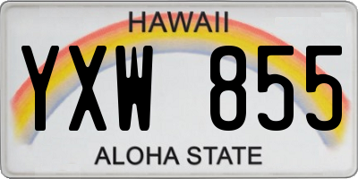 HI license plate YXW855