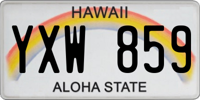 HI license plate YXW859