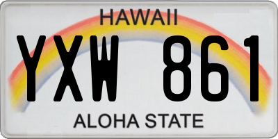 HI license plate YXW861