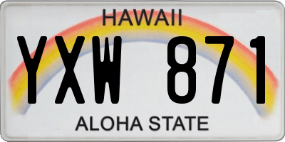 HI license plate YXW871