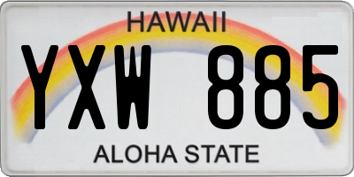 HI license plate YXW885