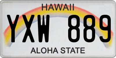 HI license plate YXW889