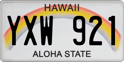 HI license plate YXW921