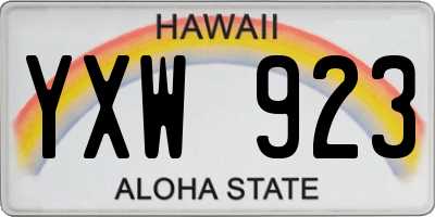 HI license plate YXW923