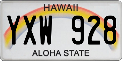 HI license plate YXW928