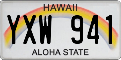 HI license plate YXW941