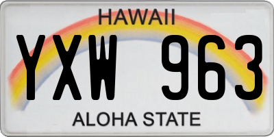 HI license plate YXW963
