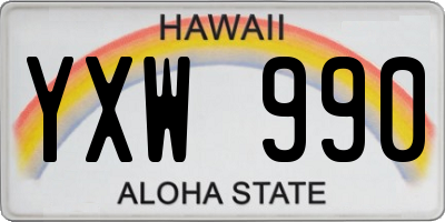 HI license plate YXW990