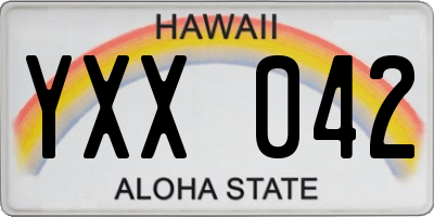 HI license plate YXX042