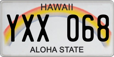 HI license plate YXX068