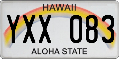 HI license plate YXX083