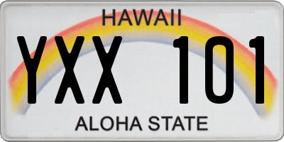 HI license plate YXX101