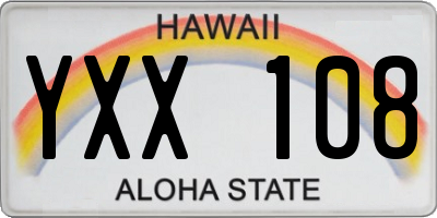 HI license plate YXX108