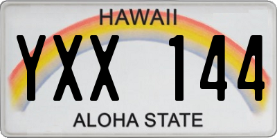 HI license plate YXX144