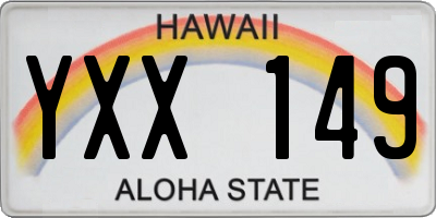 HI license plate YXX149