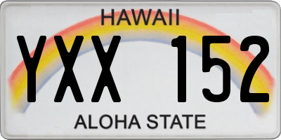 HI license plate YXX152