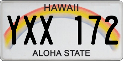 HI license plate YXX172