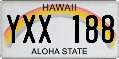 HI license plate YXX188