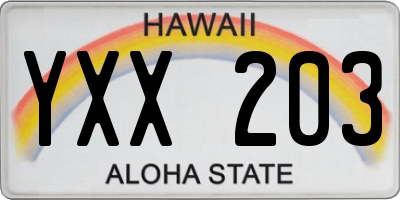HI license plate YXX203