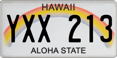 HI license plate YXX213