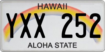 HI license plate YXX252