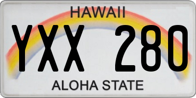 HI license plate YXX280
