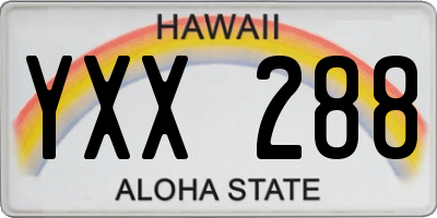 HI license plate YXX288