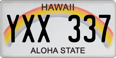 HI license plate YXX337
