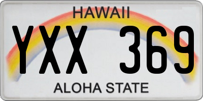HI license plate YXX369
