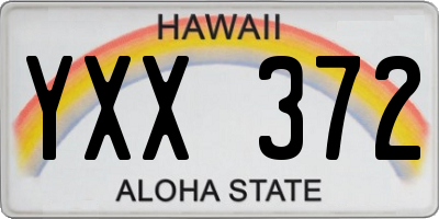 HI license plate YXX372