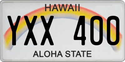 HI license plate YXX400